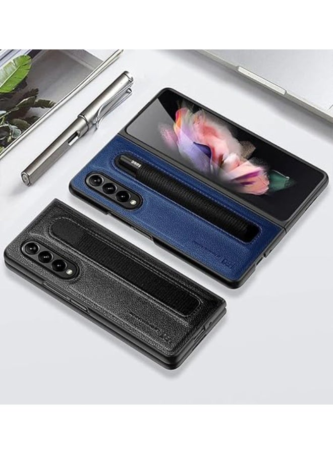 Fekra Case for Samsung Galaxy Z Fold 4, PU Leather + Hard PC Shell Ultra Thin Slim Durable Protective Phone Cover for Samsung Galaxy Z Fold4 5G (classic) - Image 3